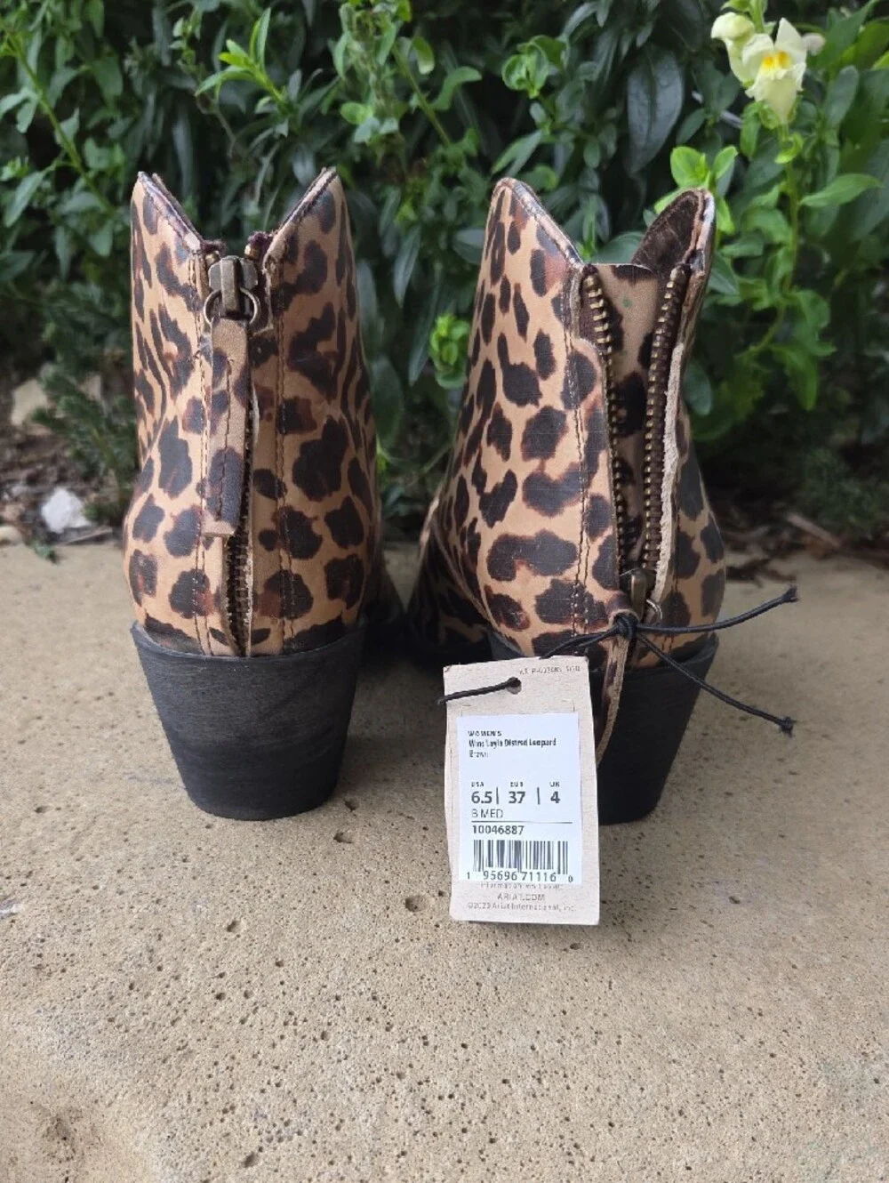 Ariat Laylas Leopard-Print Western Ankle Boots Size 6.5